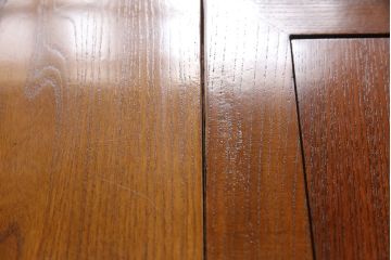 中古　総ケヤキ材　赤みがかった色合いが味わい深い関西火鉢(囲炉裏、長火鉢、座卓、ローテーブル)(R-050822)