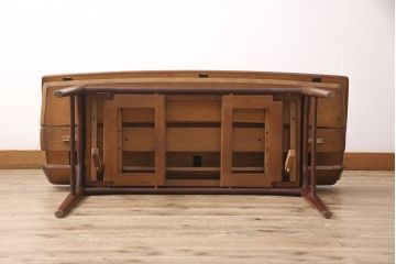 ビンテージ家具　北欧家具　激レア!天板の高さや広さを変えられる4wayスマートテーブル(エクステンションテーブル、エレベーターテーブル、センターテーブル、ローテーブル、ダイニングテーブル、4人掛け、6人掛け、ヴィンテージ)(R-050824)