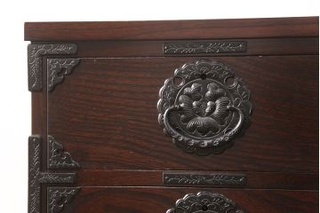 中古　極美品　岩谷堂箪笥　人気!スリムで取り入れやすい縦型チェスト(立長箪笥、引き出し、ハイチェスト、サイドチェスト)(R-050837)