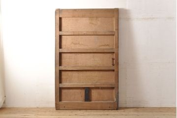 和製アンティーク　明治大正期　漆の綺麗な総ケヤキ材一枚板の蔵戸(引き戸、建具、玄関戸)(R-050839)