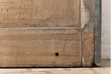 和製アンティーク　明治大正期　漆の綺麗な総ケヤキ材一枚板の蔵戸(引き戸、建具、玄関戸)(R-050839)