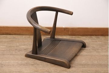 中古　飛騨産業　キツツキ　ナラ材　JAPAN PROVINCIAL(ジャパンプロヴィンシャル・プロビンシャル)シリーズ　温もり溢れる木の風合いが味わい深い座椅子(プロビンシャル、座イス)(R-050844)