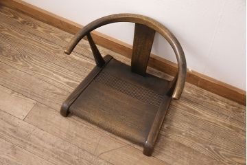 中古　飛騨産業　キツツキ　ナラ材　JAPAN PROVINCIAL(ジャパンプロヴィンシャル・プロビンシャル)シリーズ　温もり溢れる木の風合いが味わい深い座椅子(プロビンシャル、座イス)(R-050846)