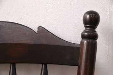 中古　松本民芸家具　16型スピンドルチェア　ゆったりと座れるダイニングチェア(板座チェア、椅子)(R-050848)