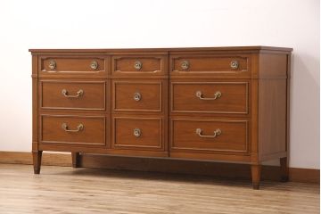 中古　美品　DREXEL HERITAGE(ドレクセルヘリテイジ)　Triune(トライユン)　気品あふれる佇まいが魅力のマホガニー材製サイドボード(チェスト、引き出し)(定価約70万円)(R-050854)