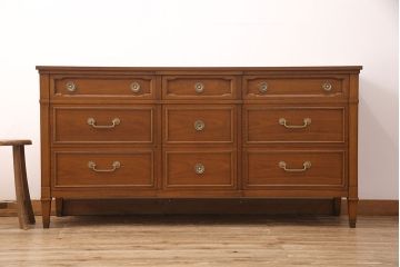 中古　美品　DREXEL HERITAGE(ドレクセルヘリテイジ)　Triune(トライユン)　気品あふれる佇まいが魅力のマホガニー材製サイドボード(チェスト、引き出し)(定価約70万円)(R-050854)