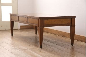 中古　美品　マホガニー材　DREXEL HERITAGE(ドレクセルヘリテイジ)　Triune(トライユン)　カクテルテーブル(センターテーブル、リビングテーブル)(定価約21万円)(R-050856)