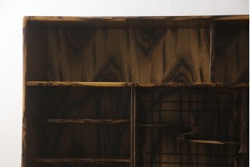 中古　美品　前面黒柿突板張り　黒柿ならではの独特の存在感を放つ茶箪笥(収納棚、戸棚、飾り棚)(定価約80万円)(R-050860)