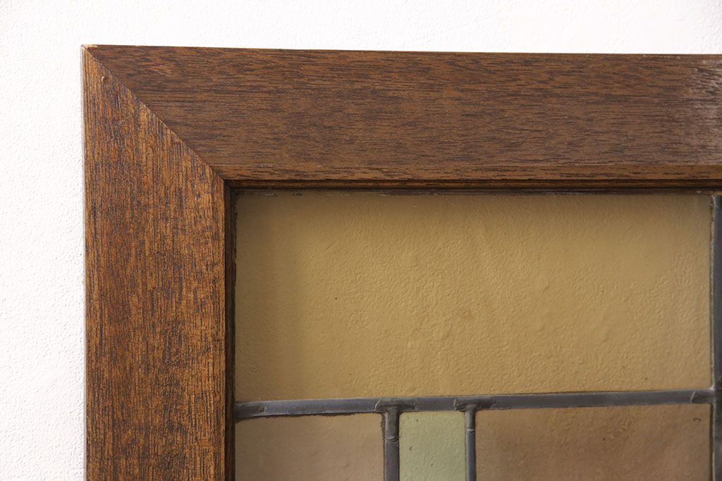 ヨーロッパヴィンテージ　イタリア製　G.POLLONI作　壁掛け式で絵画のように!空間を彩るステンドグラス　(R-050865)