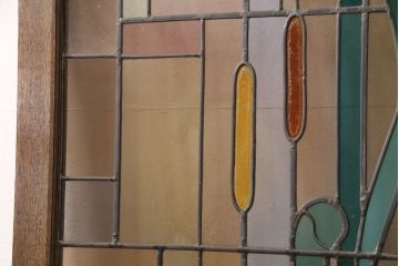 ヨーロッパヴィンテージ　イタリア製　G.POLLONI作　壁掛け式で絵画のように!空間を彩るステンドグラス　(R-050865)