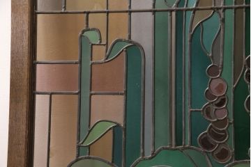 ヨーロッパヴィンテージ　イタリア製　G.POLLONI作　壁掛け式で絵画のように!空間を彩るステンドグラス　(R-050865)