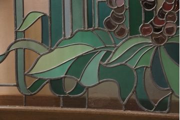 ヨーロッパヴィンテージ　イタリア製　G.POLLONI作　壁掛け式で絵画のように!空間を彩るステンドグラス　(R-050865)