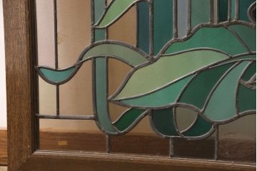 ヨーロッパヴィンテージ　イタリア製　G.POLLONI作　壁掛け式で絵画のように!空間を彩るステンドグラス　(R-050865)