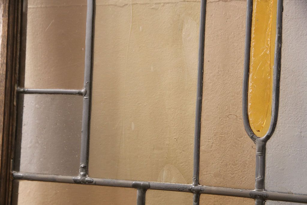 ヨーロッパヴィンテージ　イタリア製　G.POLLONI作　壁掛け式で絵画のように!空間を彩るステンドグラス　(R-050865)