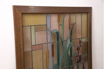 ヨーロッパヴィンテージ　イタリア製　G.POLLONI作　壁掛け式で絵画のように!空間を彩るステンドグラス　(R-050865)