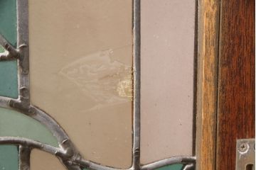 ヨーロッパヴィンテージ　イタリア製　G.POLLONI作　壁掛け式で絵画のように!空間を彩るステンドグラス　(R-050865)