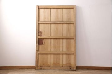 和製アンティーク　杉材　シンプルなつくりが取り入れやすい、明治大正期の古い蔵戸(引き戸、玄関戸、建具)(R-050867)