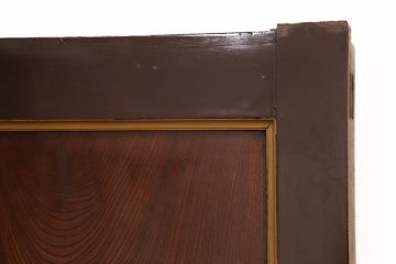 美品　明治大正期　酒田産　庄内　ケヤキ材　極上品!重厚感のある立派な金具と美しい漆が魅力の蔵戸(玄関戸、引き戸、建具)(R-050870)