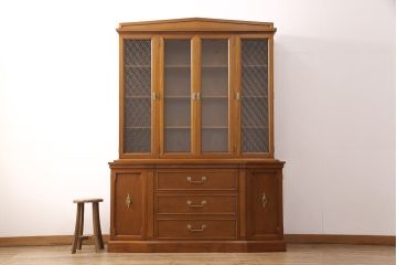 中古　美品　DREXEL HERITAGE(ドレクセルヘリテイジ)　Triune(トライユン)　凛とした佇まいの食器棚(定価約90万円)(カップボード、キャビネット)(R-050879)