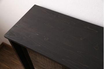 ラフジュ工房オリジナル　古建具リメイク　和モダンな空間づくりにおすすめ!組子引き戸が和の風情を高める書院収納棚(本箱、本棚、書棚、戸棚)(R-050880)