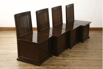 中古　高級品　鉄刀木(タガヤサン)　収納力抜群!2way囲炉裏テーブルセット(4人掛けダイニングテーブル)(定価約98万円)(R-050881)