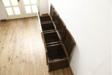 中古　高級品　鉄刀木(タガヤサン)　収納力抜群!2way囲炉裏テーブルセット(4人掛けダイニングテーブル)(定価約98万円)(R-050881)