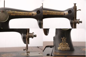 ジャンク品　SINGER(シンガー)社　お洒落なアンティークの空間を演出するミシンテーブル(シンガーミシン、ミシン台、ディスプレイ、工業用ミシン)(R-050895)