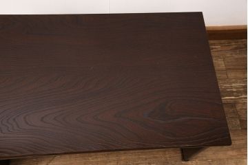 中古　超美品　国産民芸家具　中桐材　ケヤキ材の美しい杢目が上品さを漂わせる文机(座卓、平机、ローテーブル)(R-050904)