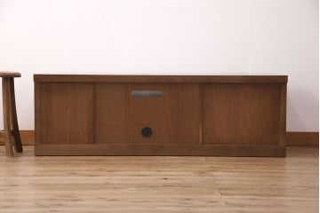 中古　美品　カリモク家具(karimoku)　存在感のある分厚い天板が印象的な和風テレビ台(ローボード、テレビボード)(R-050905)