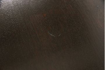 中古　松本民芸家具　深みのある色合いが高級感を醸し出すトレッスル楕円卓(定価約29万円)(2人掛けダイニングテーブル、オーバル型)(R-050906)
