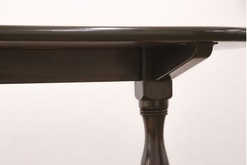 中古　松本民芸家具　深みのある色合いが高級感を醸し出すトレッスル楕円卓(定価約29万円)(2人掛けダイニングテーブル、オーバル型)(R-050906)
