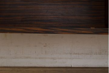 和製ヴィンテージ　ビンテージ家具　激レア品　希少品!縞黒檀材の無垢材を使用した贅沢な両袖机(プレジデントデスク、ワークデスク、在宅ワーク、在宅用)(R-050911)