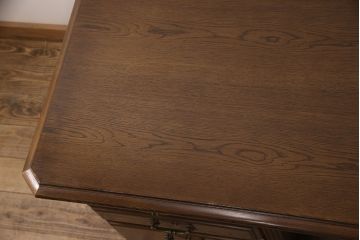 中古　美品　カリモク家具(karimoku)　DOMANI(ドマーニ)　QUEENS LIFE(クイーンズライフ)シリーズ　クラシカルな佇まいが魅力のプレジデントデスク(両袖机、在宅ワーク、在宅用ワークデスク)(定価約35万円)(R-050914)