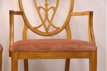 中古　DREXEL HERITAGE(ドレクセルヘリテイジ)　Et Cetera(エトセトラ)　優雅な雰囲気を漂わせるダイニングチェア4脚セット(アームチェア、椅子)(R-050918)