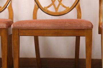 中古　DREXEL HERITAGE(ドレクセルヘリテイジ)　Et Cetera(エトセトラ)　優雅な雰囲気を漂わせるダイニングチェア4脚セット(アームチェア、椅子)(R-050918)