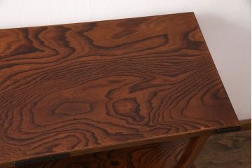中古　美品　岩谷堂箪笥　美しい杢目と黒い金具が上質な和の雰囲気を演出する飾り棚(収納棚、戸棚、茶棚)(R-050924)