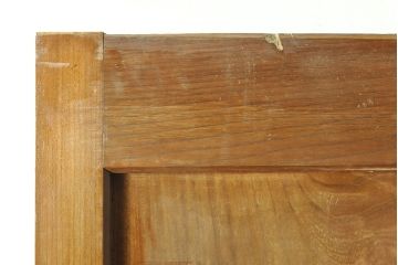 和製アンティーク　新潟産　総ケヤキ材一枚板　恵比寿天の金具が縁起の良い蔵戸(引き戸、建具、玄関戸)(R-050939)