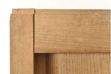 和製アンティーク　新潟産　総ケヤキ材一枚板　恵比寿天の金具が縁起の良い蔵戸(引き戸、建具、玄関戸)(R-050939)