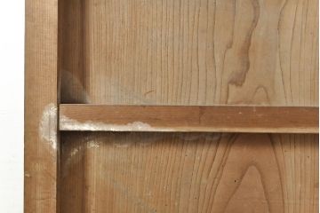 和製アンティーク　新潟産　総ケヤキ材一枚板　恵比寿天の金具が縁起の良い蔵戸(引き戸、建具、玄関戸)(R-050939)