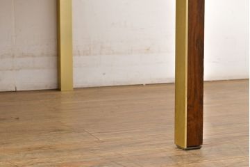 中古　デンマーク家具　bendixen design(ベンディクセン)社　ローズウッド材　チーク材　真鍮装飾と大理石の天板が高級感を演出するセンターテーブル(コーヒーテーブル、ローテーブル、北欧)(R-050952)