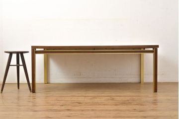 中古　デンマーク家具　bendixen design(ベンディクセン)社　ローズウッド材　チーク材　真鍮装飾と大理石の天板が高級感を演出するセンターテーブル(コーヒーテーブル、ローテーブル、北欧)(R-050952)