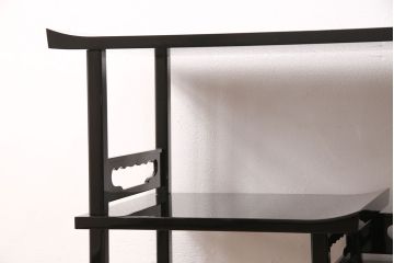 中古　未使用　展示品　超美品!深く艶のある黒が美しい輪島塗りの飾り棚(茶棚)(R-050953)