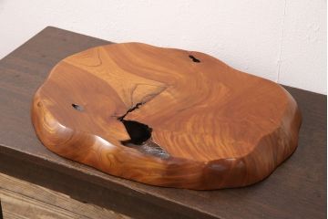 中古　ケヤキ材　上質な和の雰囲気をぐっと高める花台(飾り台、ディスプレイ台)(R-050957)