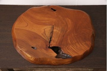 中古　ケヤキ材　上質な和の雰囲気をぐっと高める花台(飾り台、ディスプレイ台)(R-050957)