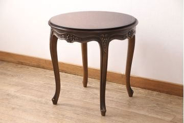 中古　極美品　カリモク　domani(ドマーニ)　Louis(ルイ)XVシリーズ　優雅な佇まいが魅力的なサイドテーブル(コーヒーテーブル、飾り台)(R-050959)