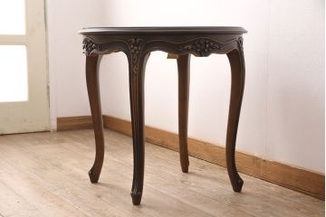 中古　極美品　カリモク　domani(ドマーニ)　Louis(ルイ)XVシリーズ　優雅な佇まいが魅力的なサイドテーブル(コーヒーテーブル、飾り台)(R-050959)