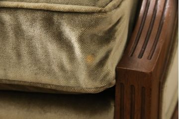 中古　DREXEL HERITAGE(ドレクセルヘリテイジ)　くすみがかったグリーンカラーが落ち着いた雰囲気を醸し出すイージーチェア(1人掛けソファ)(定価約50万円)(R-050967)