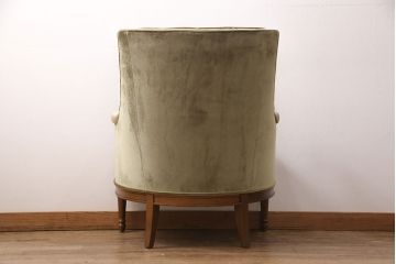 中古　DREXEL HERITAGE(ドレクセルヘリテイジ)　くすみがかったグリーンカラーが落ち着いた雰囲気を醸し出すイージーチェア(1人掛けソファ)(定価約50万円)(R-050967)