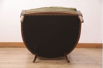 中古　DREXEL HERITAGE(ドレクセルヘリテイジ)　くすみがかったグリーンカラーが落ち着いた雰囲気を醸し出すイージーチェア(1人掛けソファ)(定価約50万円)(R-050967)