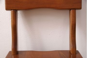 中古　伝統木芸士　石橋武士作　ケヤキ材　上質な和の空間づくりに活躍する1人掛けベンチ(チェア・椅子)(定価7万8千円)(R-050970)